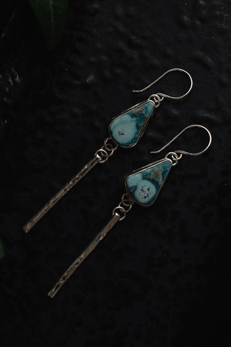 White Water Hammered Bar Earrings