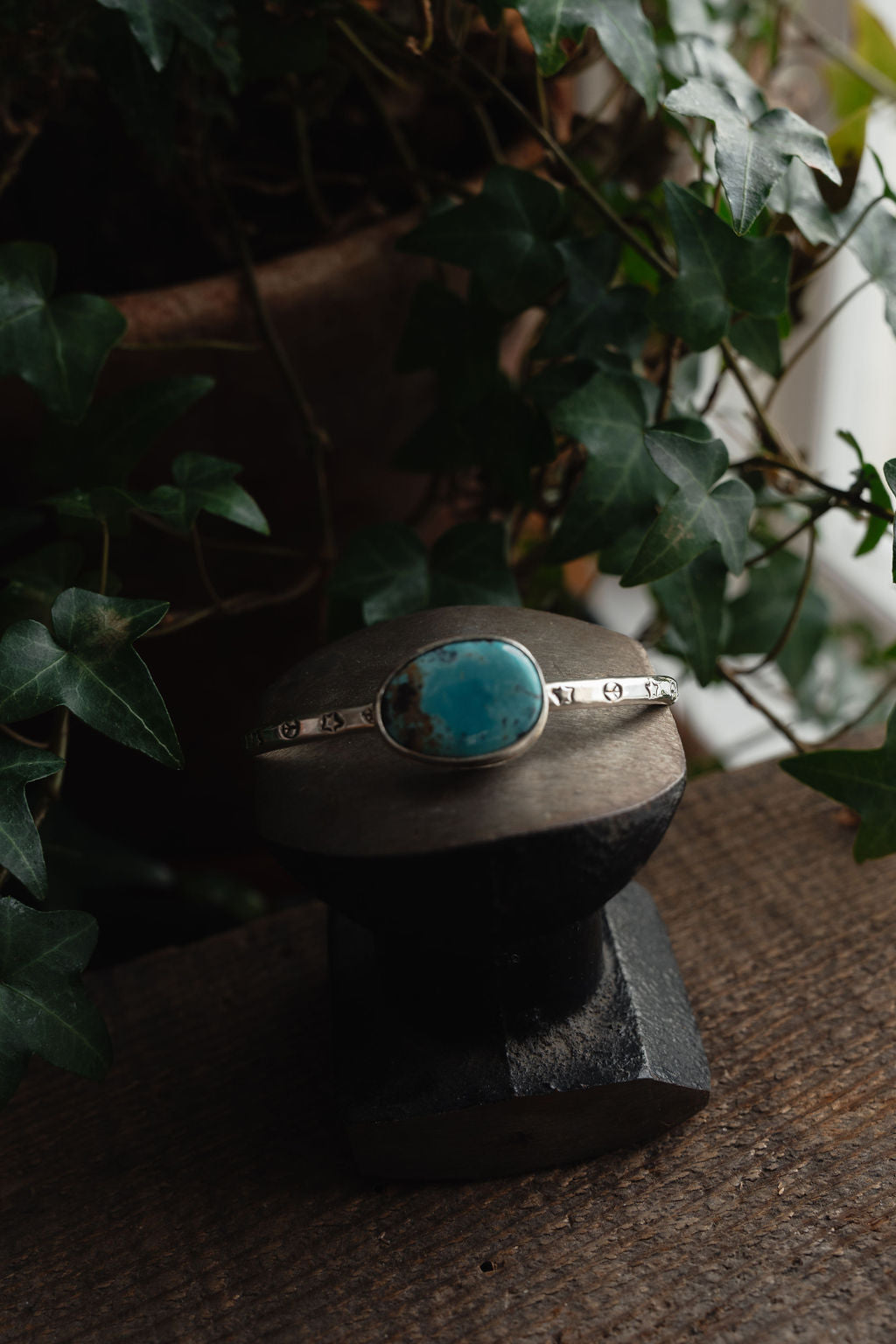 Royston Boho Blue Stamped Cuff