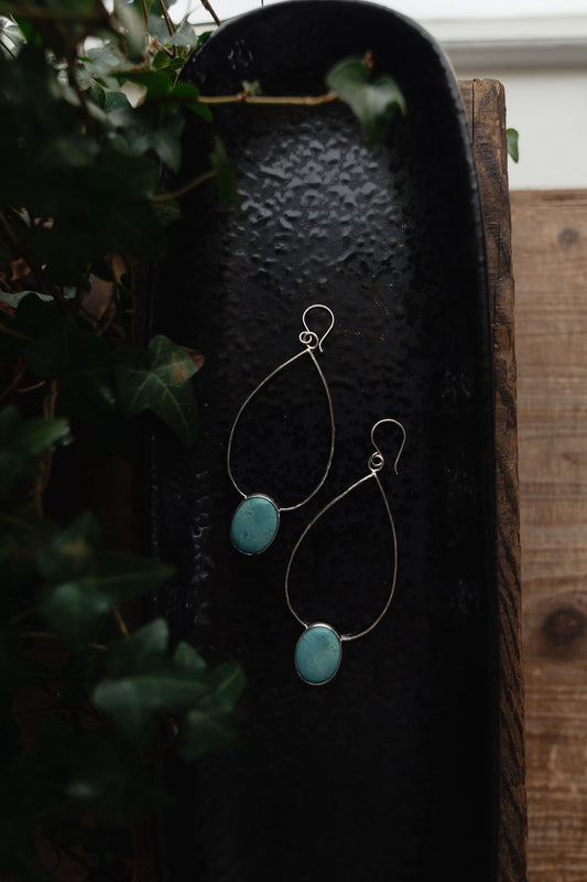 Large Kingman Turquoise Eeardrops