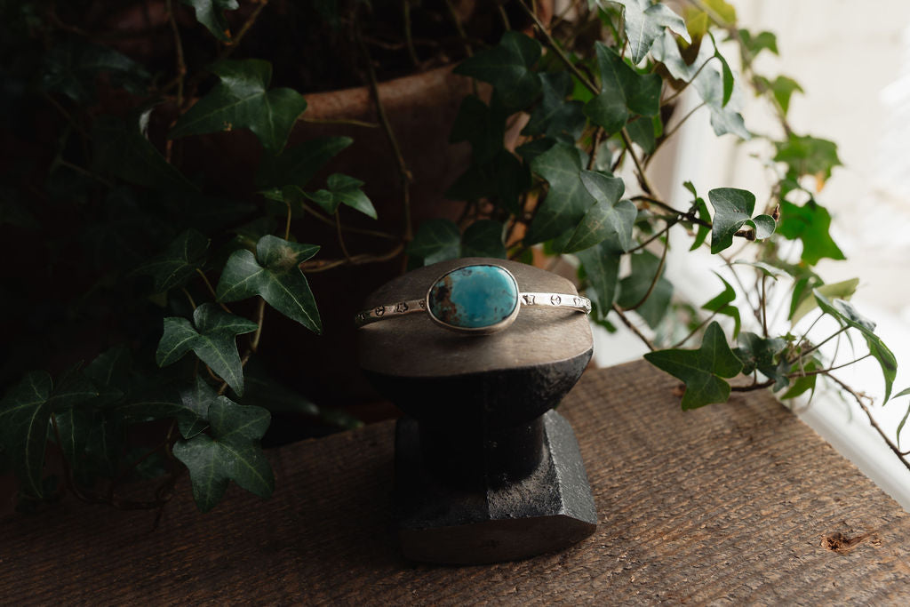 Royston Boho Blue Stamped Cuff